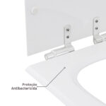 Assento Sanitário Formatos Riviera e Smart com Soft Close Quadrado Poliéster Branco Sensea - Imagem 6