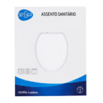 Assento Sanitário Formatos Debba com Fechamento Comum Quadrado Poliéster Branco Sensea - Imagem 8