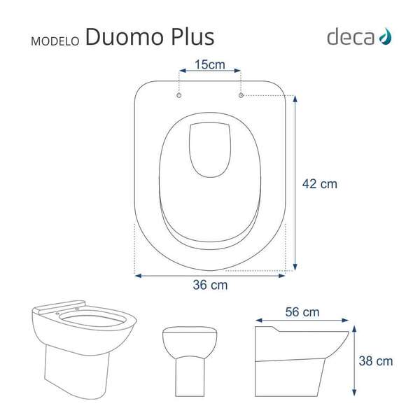 Assento Sanitário Duomo Plus Branco Para Vaso Deca - Imagem 7