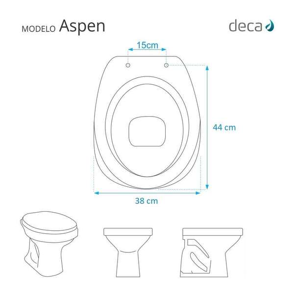 Assento Sanitario Fechamento Lento Aspen Branco Louça Deca - Imagem 4