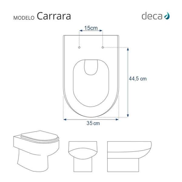 Assento Sanitário Fechamento Lento Carrara Branco Louça Deca - Imagem 3