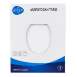 Assento Sanitário Formatos Gap com Fechamento Comum Quadrado Poliéster Branco Sensea - Imagem 8