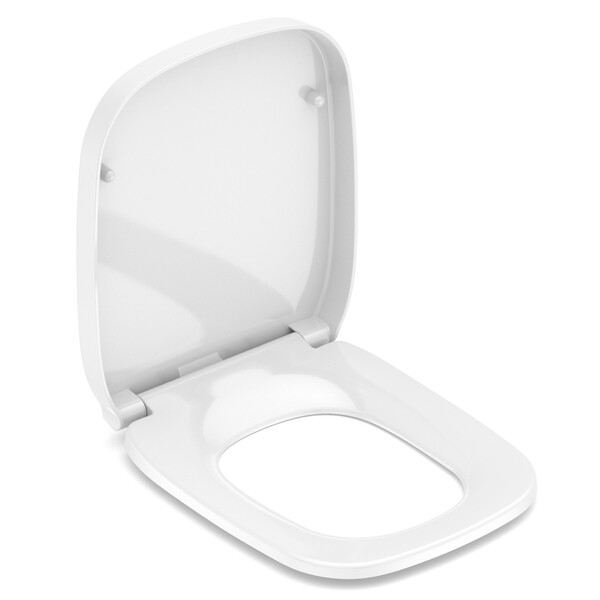 Assento Sanitário Formatos Debba Classic e Debba com Soft Close Quadrado Termofixo Branco Roca