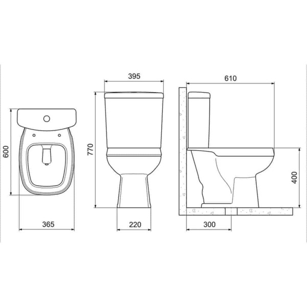 Bacia Com Caixa Acoplada Ecoflush 3/6 Lts P City Branco Celite - Imagem 3