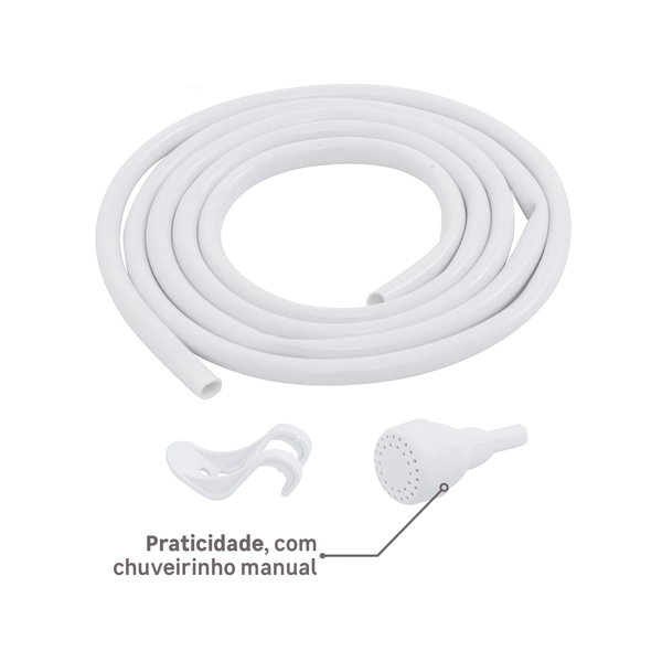 Chuveiro Elétrico Multitemperatura 127V (110V) 5500w Branco Redondo Ideale Plus sem Cano Zagonel - Imagem 4