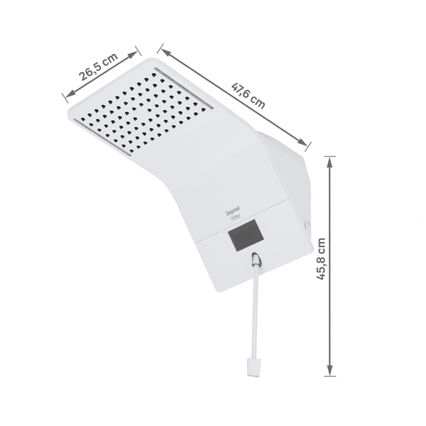 Chuveiro Elétrico Híbrido Eletrônico com Visor Digital 127V (110V) 5500w Branco Quadrado Ducali Premium Digital Zagonel - Imagem 10