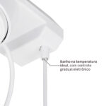Chuveiro Elétrico Eletrônico 127V (110V) 5500w Branco Redondo Charm Equation - Imagem 4