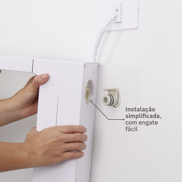 Chuveiro Elétrico Eletrônico 127V (110V) 5500w Branco e Cromado Quadrado Falls Hydra - Imagem 4