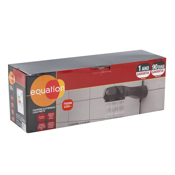 Chuveiro Elétrico Eletrônico 220V 7500w Preto Redondo Luka Equation - Imagem 7