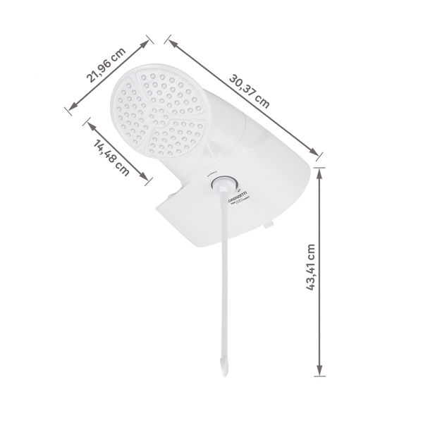 Chuveiro Elétrico Eletrônico 127V (110V) 5500w Branco Redondo com Pressurizador Top Jet Lorenzetti - Imagem 8