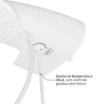 Chuveiro Elétrico Eletrônico 127V (110V) 5500w Branco Redondo com Pressurizador Top Jet Lorenzetti - Imagem 6