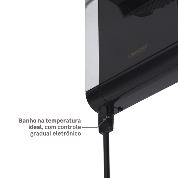 Chuveiro Elétrico Eletrônico 127V (110V) 5500w Preto e Cromado Quadrado Acqua Duo Ultra Lorenzetti - Imagem 8