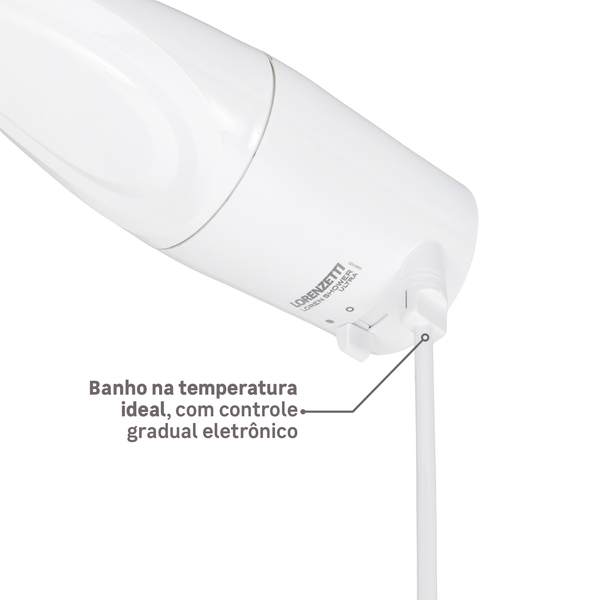 Chuveiro Elétrico Eletrônico 127V (110V) 5500w Branco Quadrado Loren Mostrarer Lorenzetti - Imagem 5