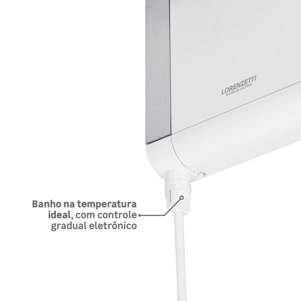 Chuveiro Elétrico Eletrônico 220V 6800w Branco e Cromado Quadrado Acqua Duo Ultra Lorenzetti - Imagem 8