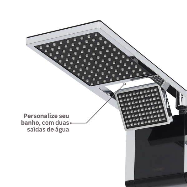 Chuveiro Elétrico Eletrônico 220V 6800w Preto e Cromado Quadrado Acqua Duo Ultra Lorenzetti - Imagem 7