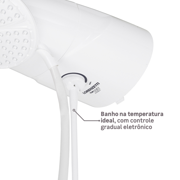 Chuveiro Elétrico Eletrônico 220V 7500w Branco Redondo Top Jet Lorenzetti - Imagem 5