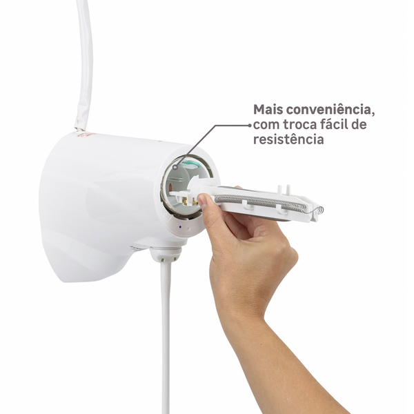 Chuveiro Elétrico Eletrônico 220V 7500w Branco Redondo com Pressurizador Advanced Lorenzetti - Imagem 8