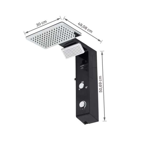 Chuveiro Elétrico Eletrônico 220V 7700w Preto e Cromado Quadrado Falls Hydra - Imagem 10