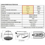 Ducha Eletrônica E-soft 5500w/110v Preto Enerbras - Imagem 6