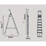 Escada Confort Dobravel 3 Degraus Em Aluminio Com Suporte Multiuso Alumasa - Imagem 9