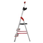 Escada Confort Dobravel 3 Degraus Em Aluminio Com Suporte Multiuso Alumasa - Imagem 2