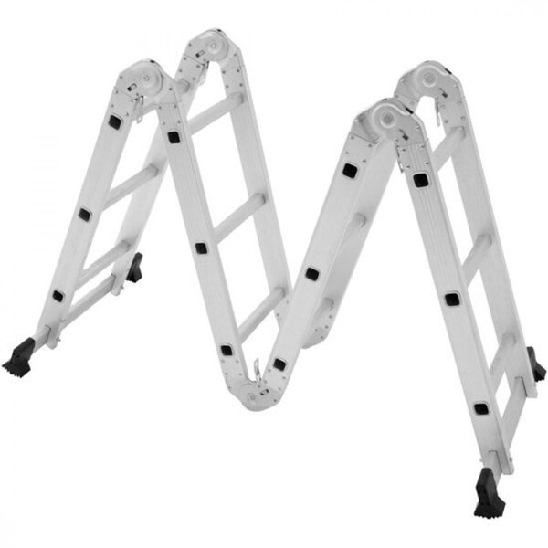Escada De Alumínio Mor Multifuncional 4x3 12 Degraus Capacidade Para 150kg - Imagem 3