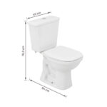 Kit Vaso Sanitário com Caixa Acoplada e Assento Branco Duplo Acionamento 3/6L Saída Vertical Mariana Icasa - Imagem 10