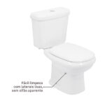 Kit Vaso Sanitário com Caixa Acoplada e Assento Branco Duplo Acionamento 3/6L Saída Vertical Sabatini Icasa - Imagem 5