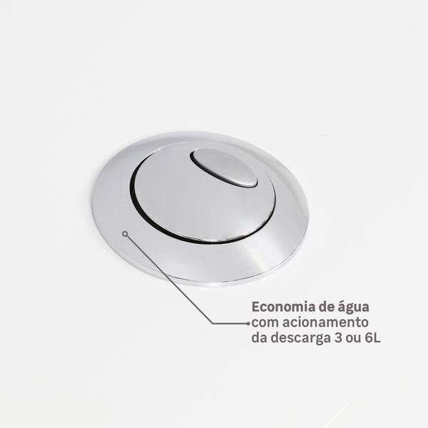 Kit Vaso Sanitário com Caixa Acoplada e Assento Branco Duplo Acionamento 3/6L Vertical Lyon Plus Sensea - Imagem 6