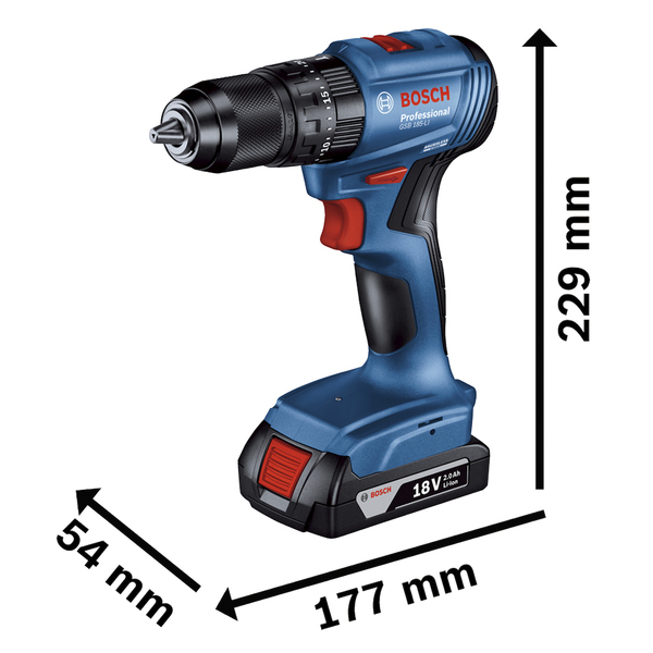Furadeira e Parafusadeira de Impacto Bosch Brushless 2 Bateria 18V 1/2" GSB 185-LI 2B - Imagem 4