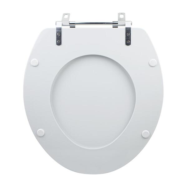 Tampa Vaso Sanitário Madeira Laqueada Oval Convencional Branco Para Bacia Celite - Imagem 5