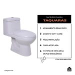 Vaso Sanitário Monobloco Caixa Acoplada Privada Taquaras Pingoo.casa - Branco - Imagem 2
