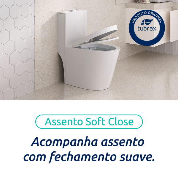 Vaso Sanitário Monobloco Completo - Caixa Acoplada Privada Acies Tubrax - Imagem 4