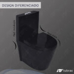 Vaso Sanitário Monobloco Completo Caixa Acoplada Privada Preto Modelo Unio Tubrax - Imagem 2