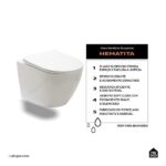 Vaso Sanitário Suspenso Saída Horizontal Hematita Pingoo.casa - Branco - Imagem 2