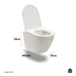 Vaso Sanitário Suspenso Saída Horizontal Hematita Pingoo.casa - Branco - Imagem 8