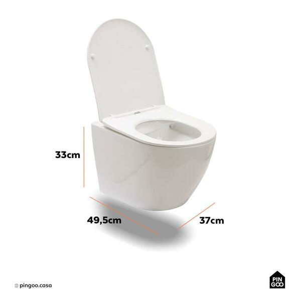 Vaso Sanitário Suspenso Saída Horizontal Hematita Pingoo.casa - Branco - Imagem 8